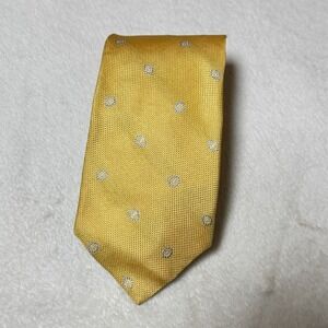 Brooks Brothers 346 Pure Silk Neck Tie Yellow Geometric